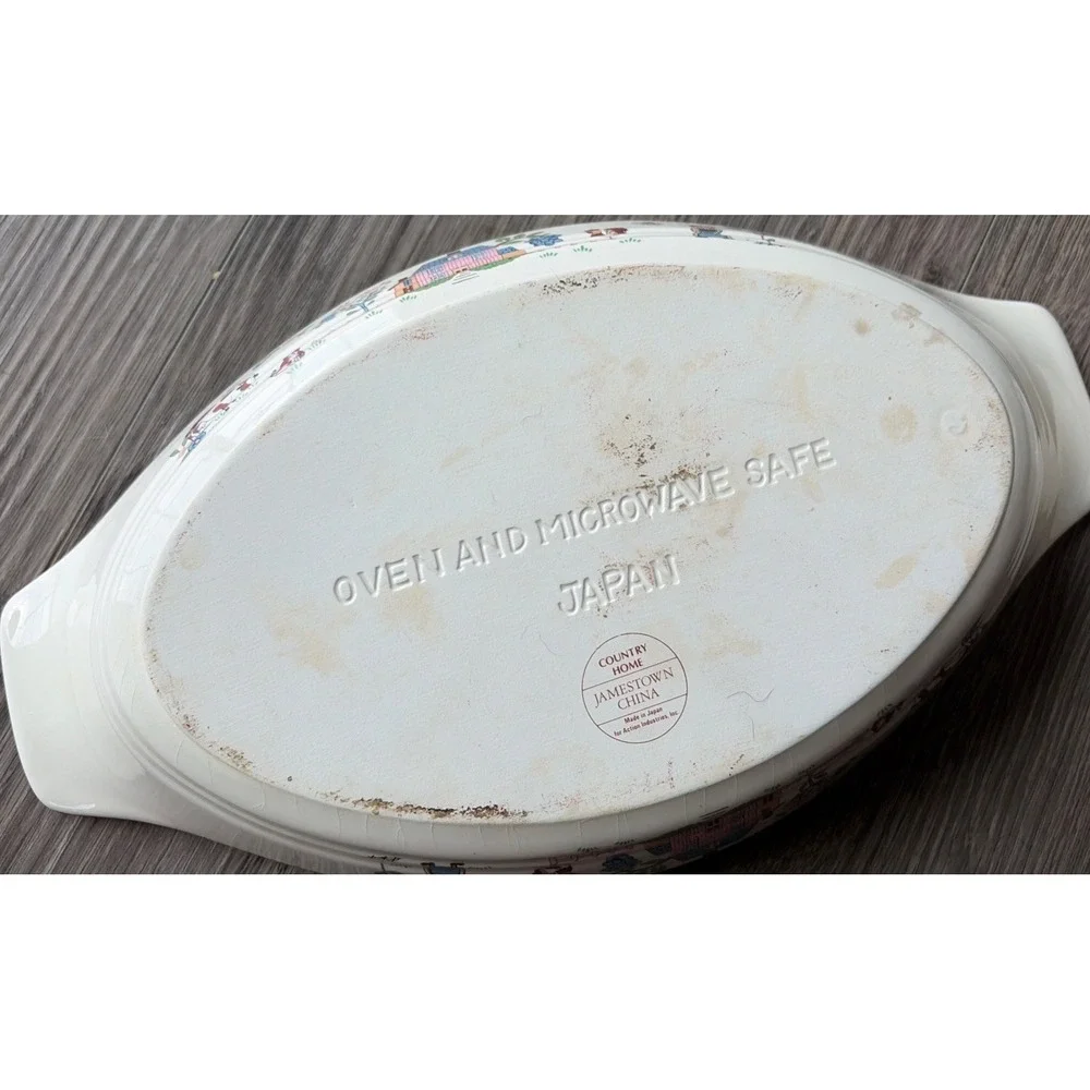 Vintage Jamestown China Country Home Oval Oven Casserole Dish Japan Cottage Core